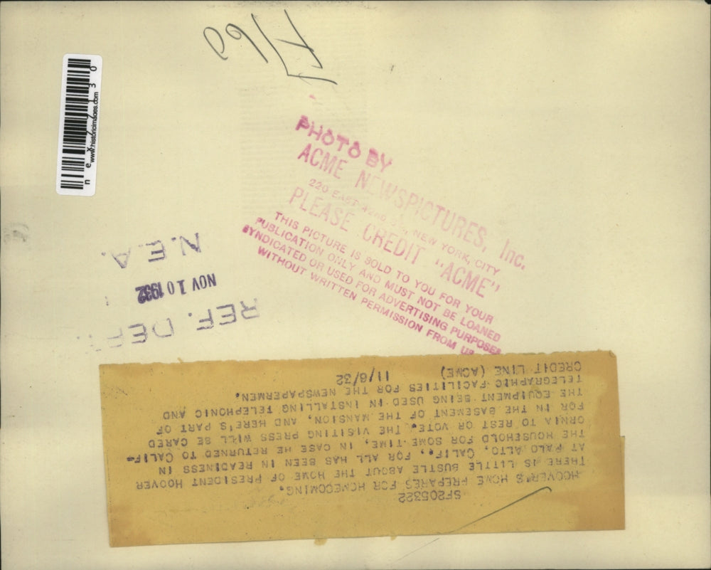 1932 Press Photo Exterior of home of President Herbert Hoover