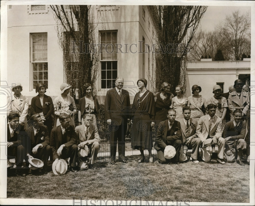 1932 Press Photo Ruth Bryan Owen President Hoover Florida High School Students