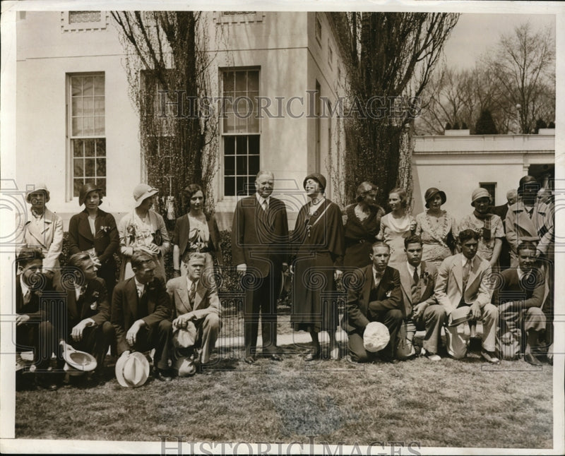 Load image into Gallery viewer, 1932 Press Photo Ruth Bryan Owen President Hoover Florida High School Students
