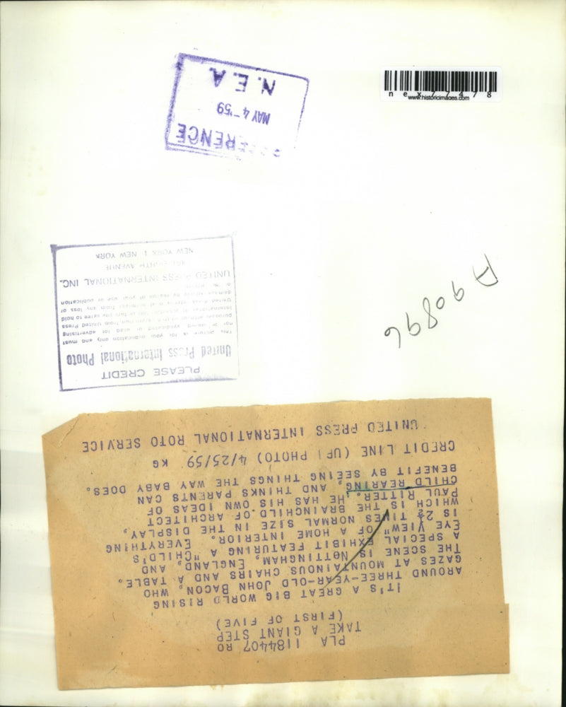 1959 Press Photo Notingham England exhibit by architect Paul Ritter