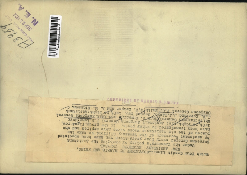 Load image into Gallery viewer, 1922 Press Photo Asst Sec of Treas Clifford,Gen JD Long, M White,HS Cumming
