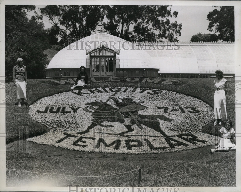 1934 Press Photo Golden Gate Park Knights Templar display in SF, Calif