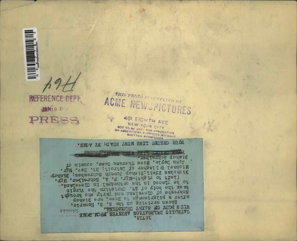 1926 Press Photo Bishop Schrembs, Msgr Schreiber, Bishop Gallagher - nex77863