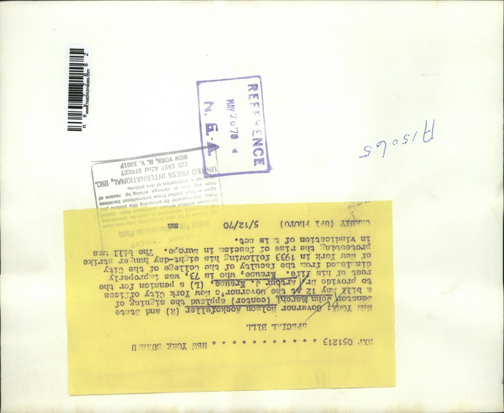 1970 Press Photo Nelson Rockefeller New York Senator John Marchi & Dr A J Krause