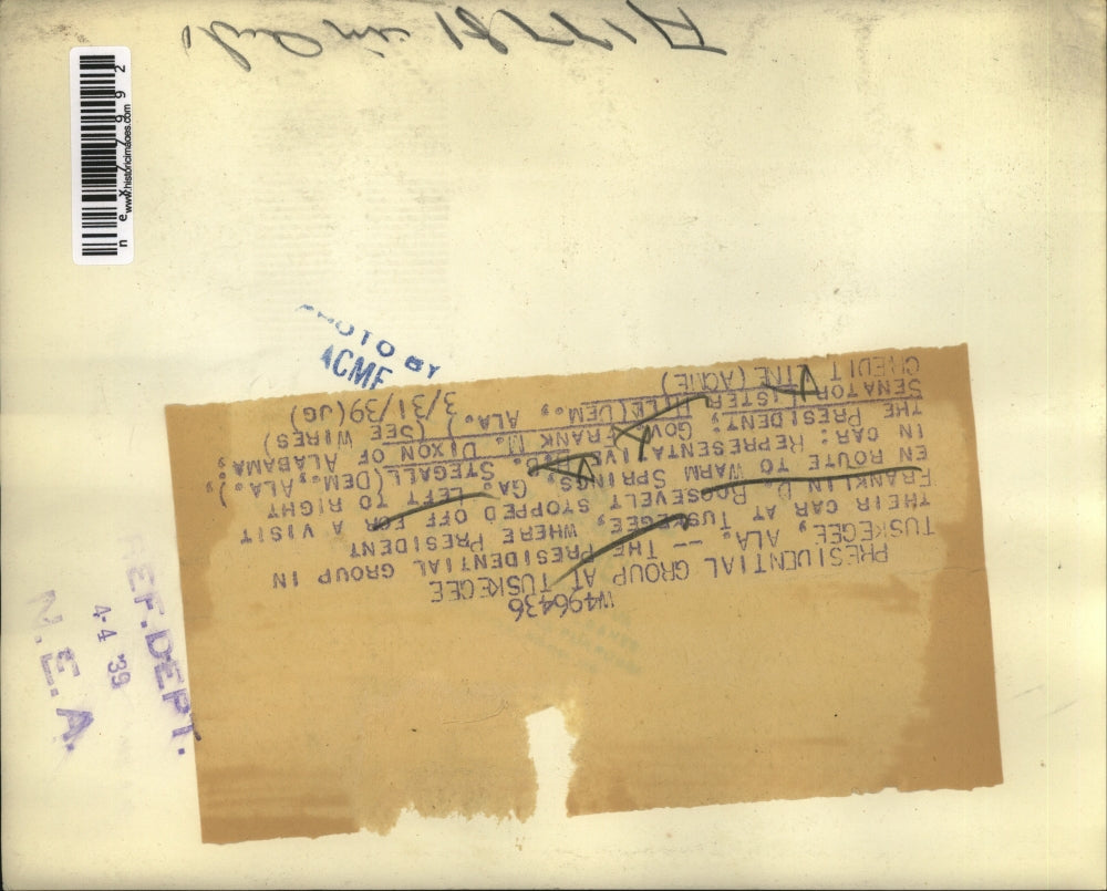 1939 Press Photo Tuskegee Ala President Franklin D Roosevelt,HB Stegall