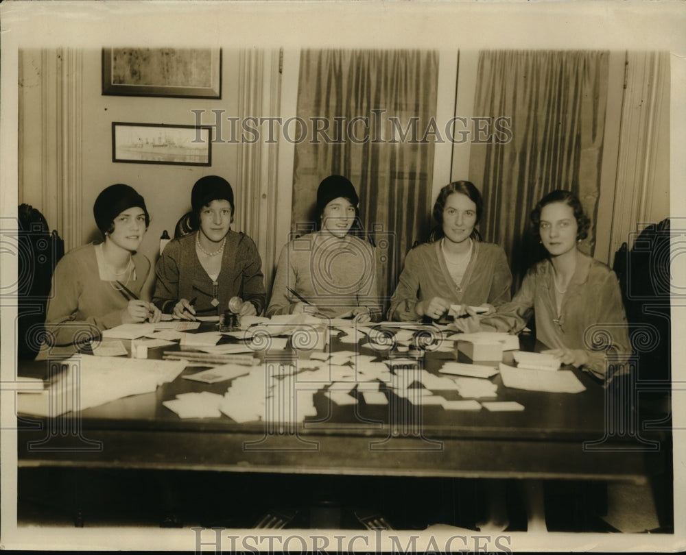 1928 Press Photo NYC L Miller, E Block, M Willson, M Gurdon Seabury, G Birge