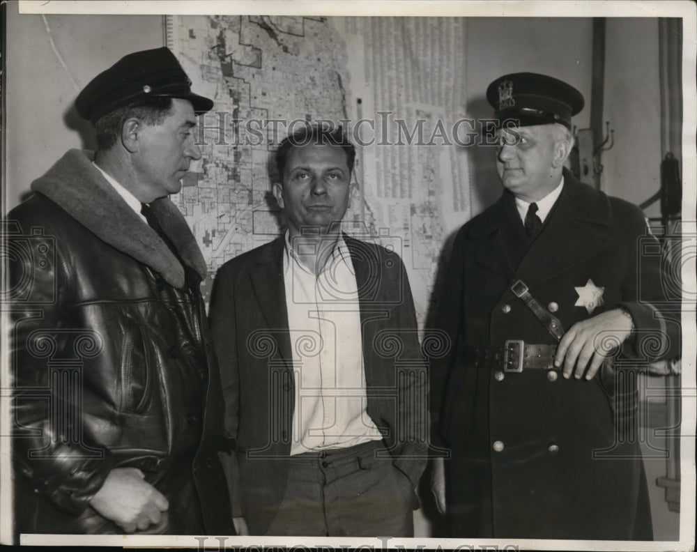 1932 Press Photo Arthur Lavac Police Serving Truancy Warrant Shot &amp; Killed