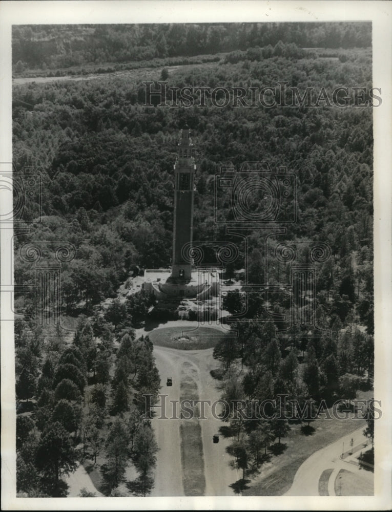 1932 Press Photo Air view of Singing Tower War memorial Richmond Va - nex78528