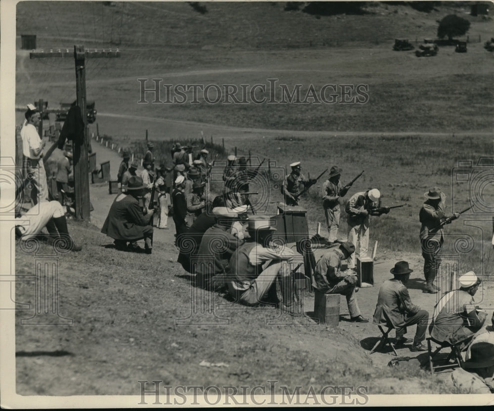 1929 Press Photo Civilians shoot it out with Navy marksmen on state rifle range