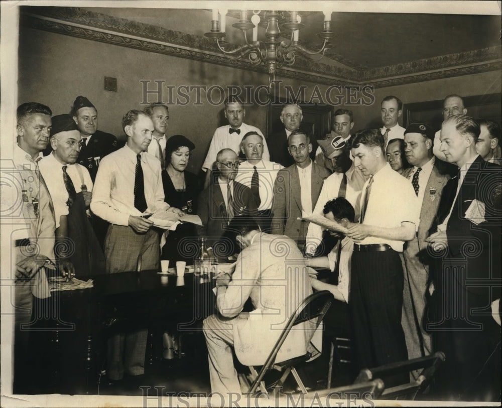 1931 Press Photo American Legion CV Falkenberg, & others in Chicago - nex78787