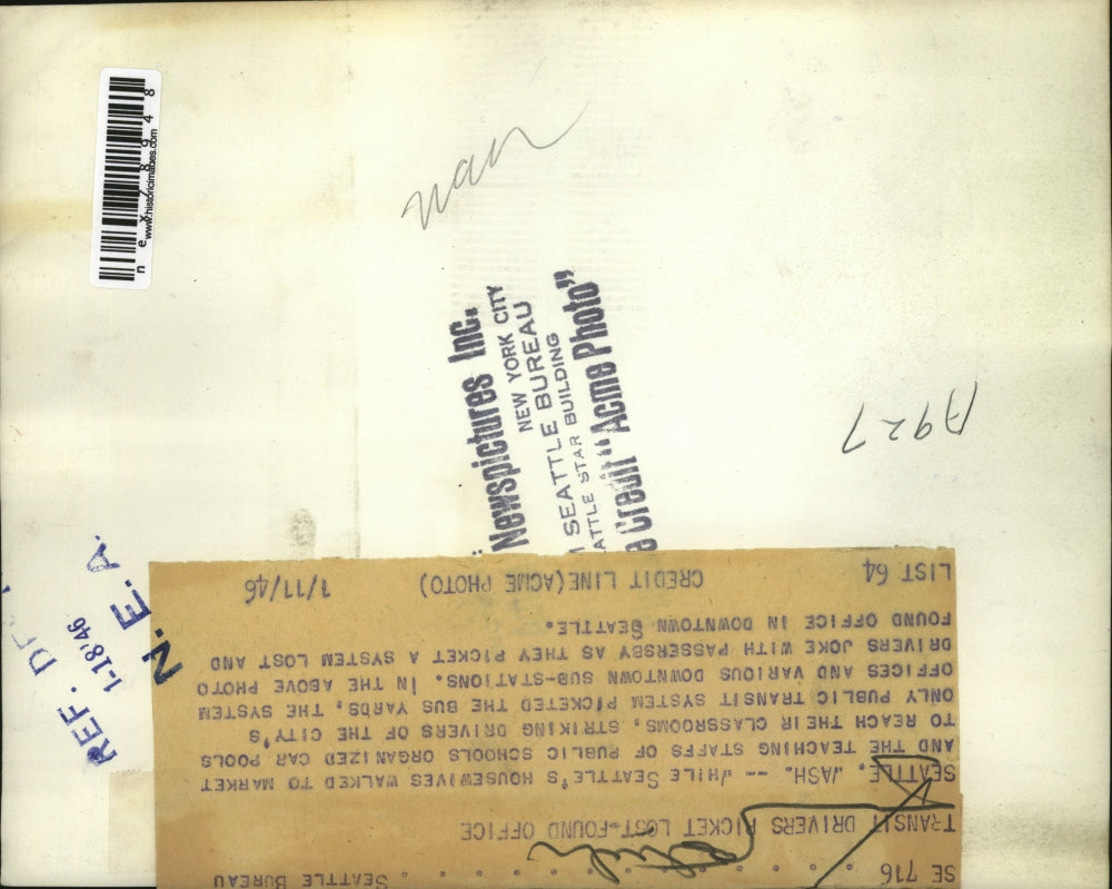 1946 Press Photo Seattle Wash striking drivers of public transport system