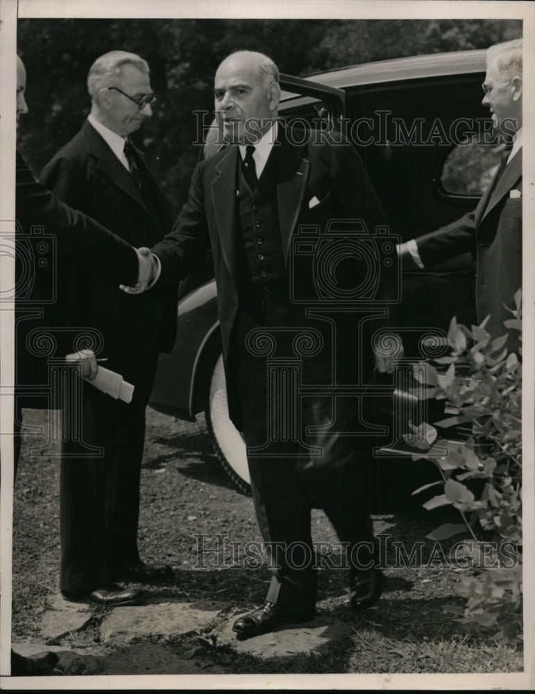 1938 Press Photo Suffern NY Gov Herbert Lehman at funeral of Sen RS Copeland