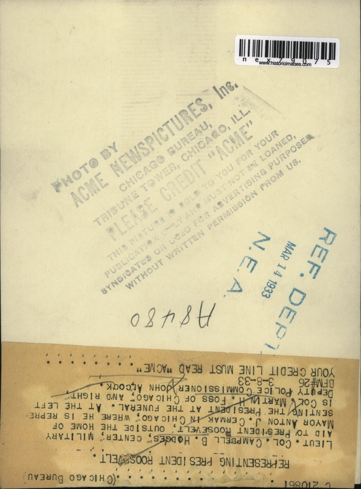 1933 Press Photo Lt Colonel Campbell B Hodges Military Aid to President Roosevel