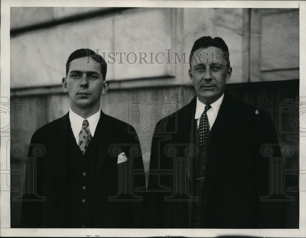 1929 Press Photo Joseph Wuichet foreign trade secretary & Charles Eyanson