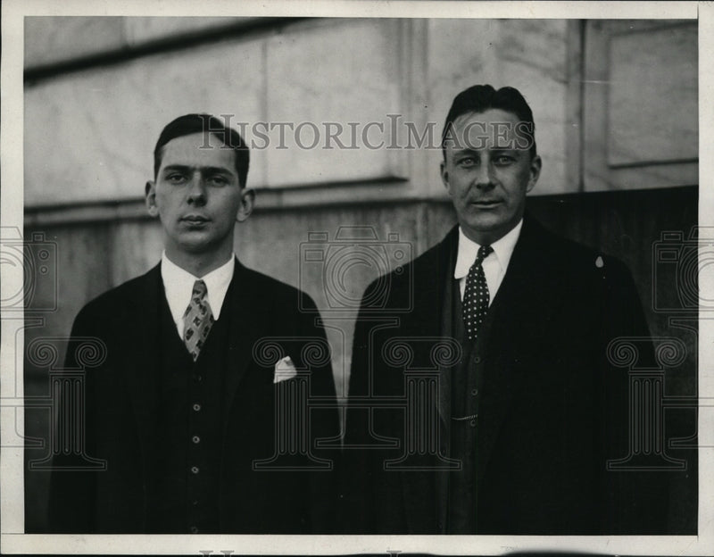 Load image into Gallery viewer, 1929 Press Photo Joseph Wuichet foreign trade secretary &amp; Charles Eyanson
