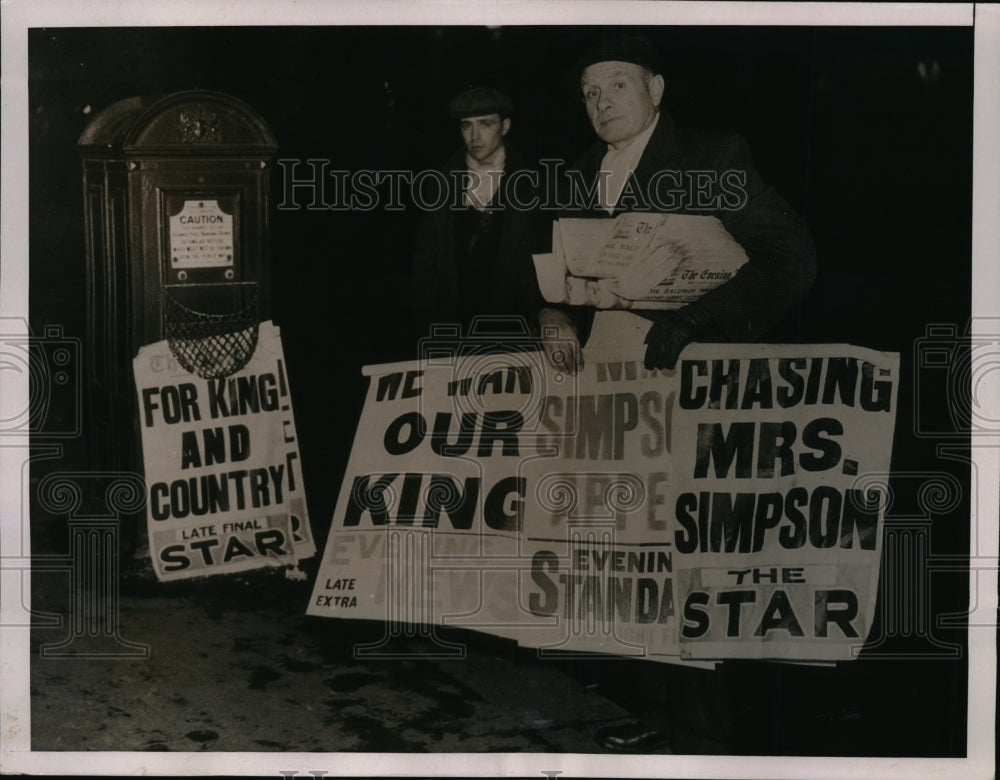 1936 Press Photo London newspapers on King Edward's abdication