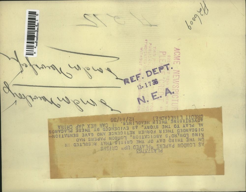 1936 Press Photo London newspapers on King Edward's abdication