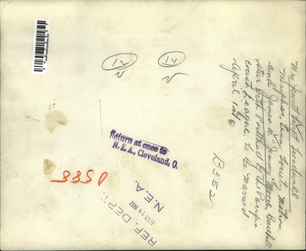 1932 Press Photo Mrs Jewett Treadwell & James Moore baseball star to wed