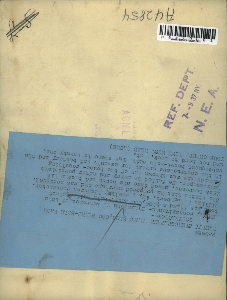 1937 Press Photo Medina Pa Elizabeth Lawrence sues Wm Bambert broke engagement