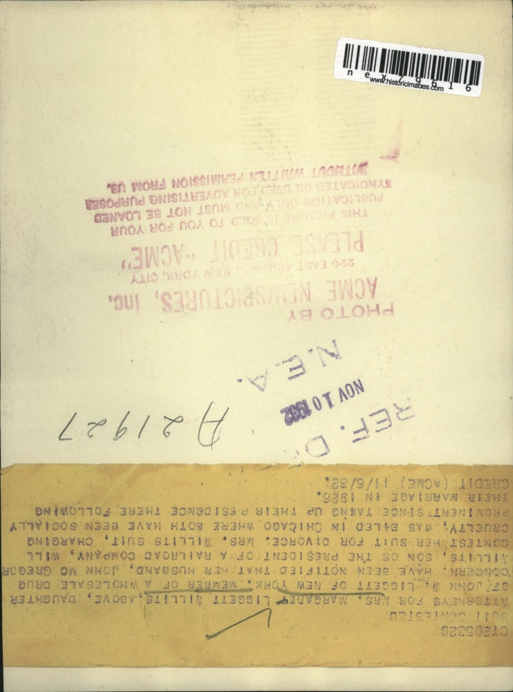 1932 Press Photo Mrs Margaret Liggett Willits files for divorce in NY