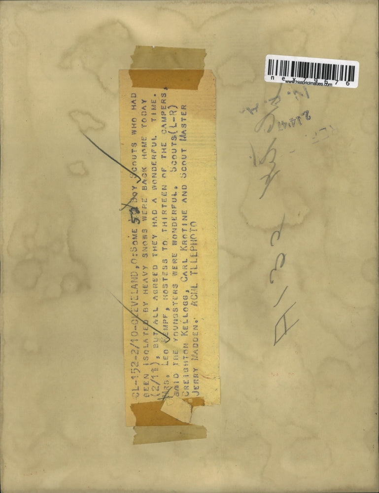 1947 Press Photo Cleveland Boy Scouts C KEllogg, C Krotine, J Madden