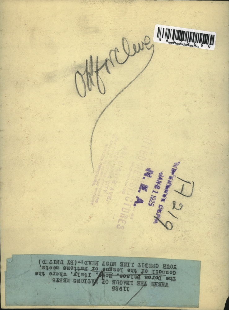 1925 Press Photo The Dorca Palace in Rome Italy League of Nations to meet