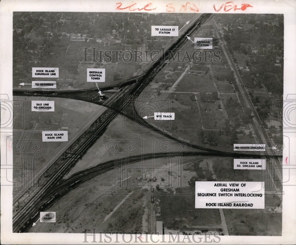 1955 Press Photo Graham Junction South of Chicagos Busy LaSalle St Station