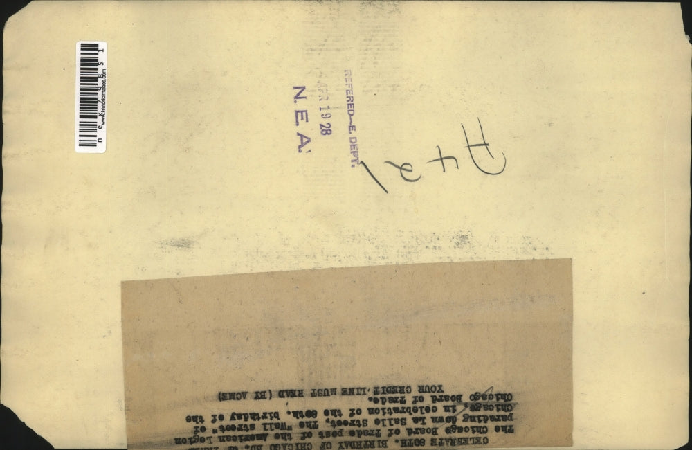 1928 Press Photo American Legion parade at Chicago Board of Trade