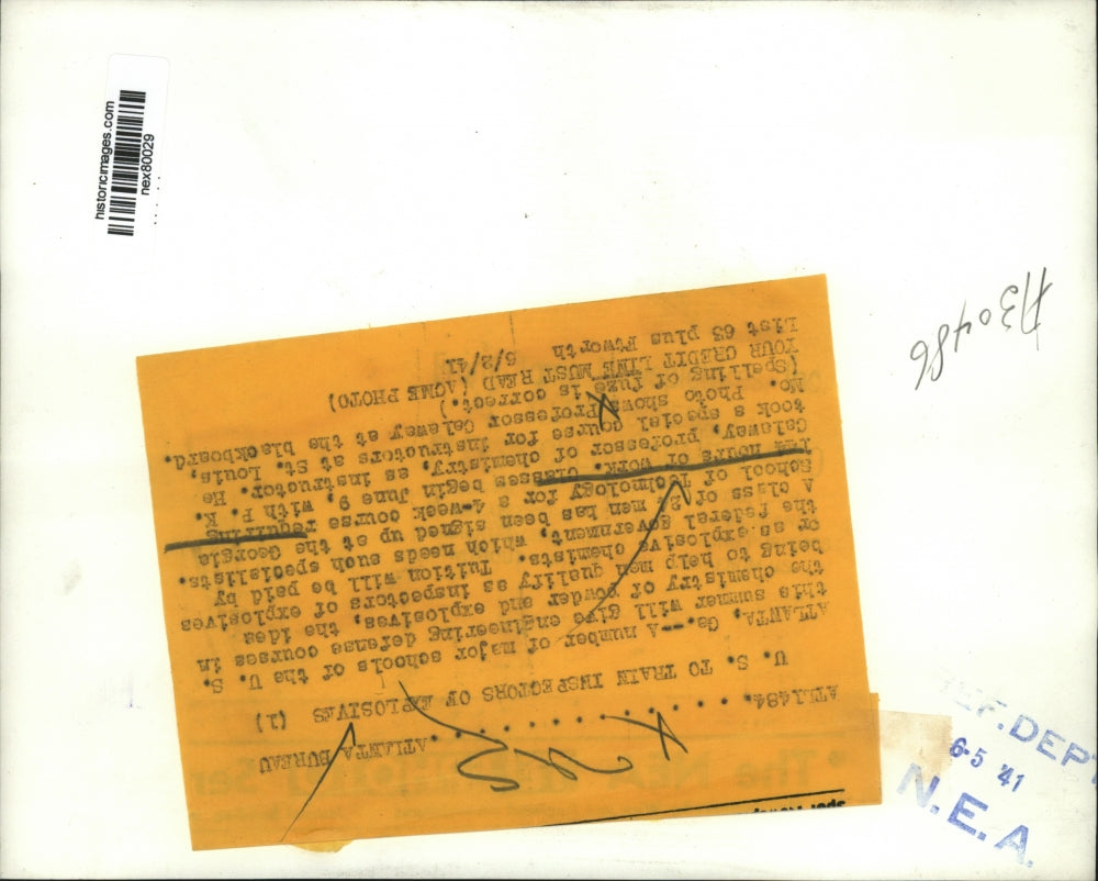 1941 Press Photo Atlanta Ga School of Tech Professor PE Calaway