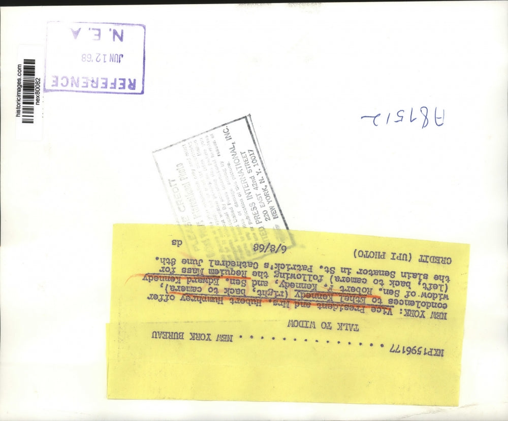 1968 Press Photo Hubert Humphrey & Ethel Kennedy Widow of Robert in New York