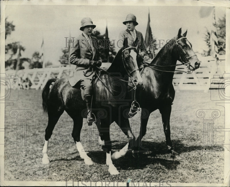 Load image into Gallery viewer, 1929 Press Photo Julia and Mary Willest Westchester County Horse Show New York
