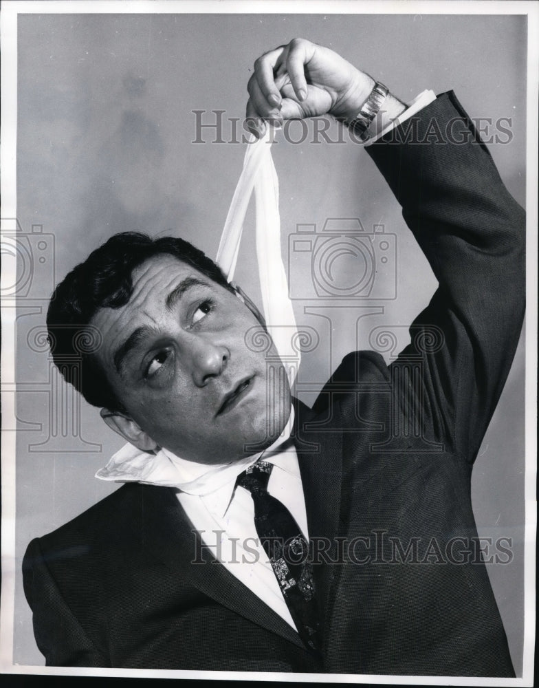 Load image into Gallery viewer, 1962 Press Photo Charlie with Handkerchief as Noose Singing Somewhere in Space

