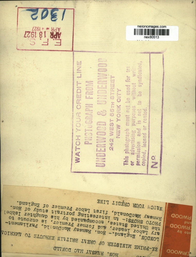 1927 Press Photo LondonRamsay MacDonald Parliament Labor leader - nex80513