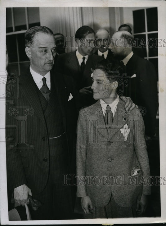 1935 Press Photo French Amb Andre De Laboulaye & Roger Echegut- Historic Images