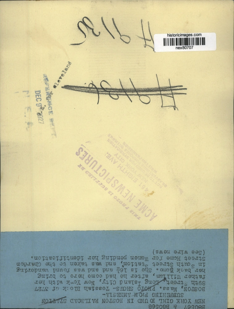 1927 Press Photo Tessiah Block & Father William Went To Boston To Get Her