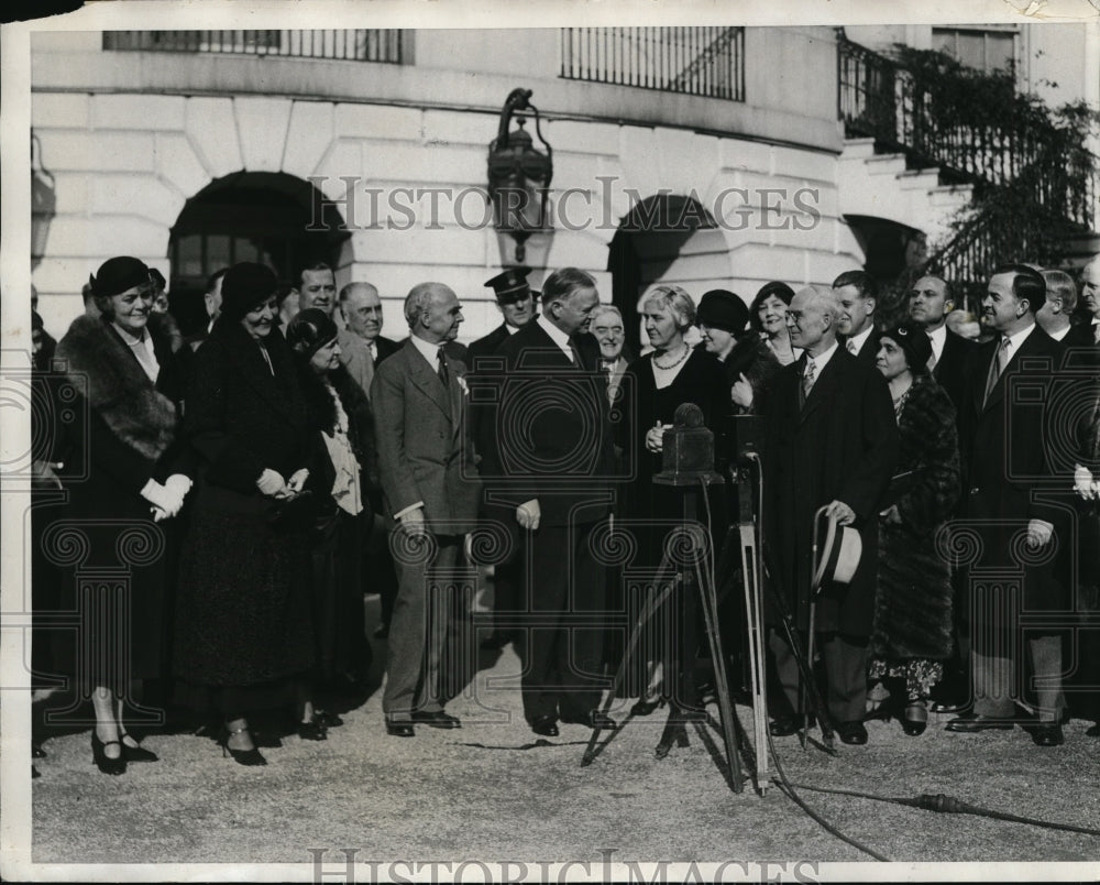 1931 Press Photo Pres & Mr sHoover, R Pratt of NY, Mrs A Hert