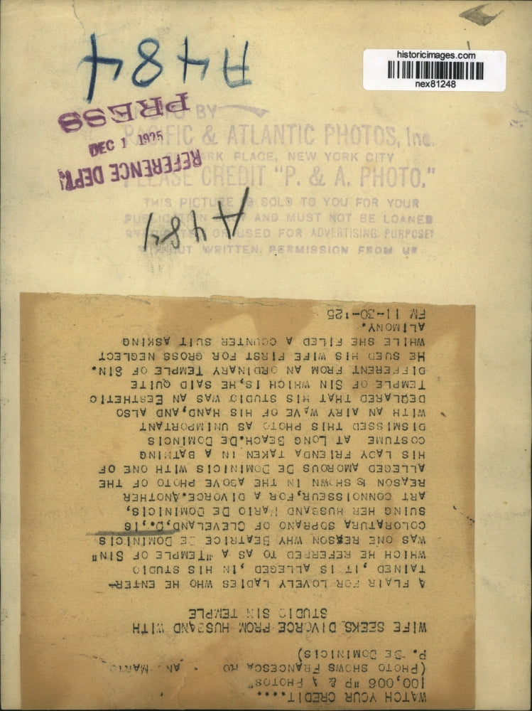 1925 Press Photo Beatrice De Dominicis coloratura soprano & husbans in Cleveland