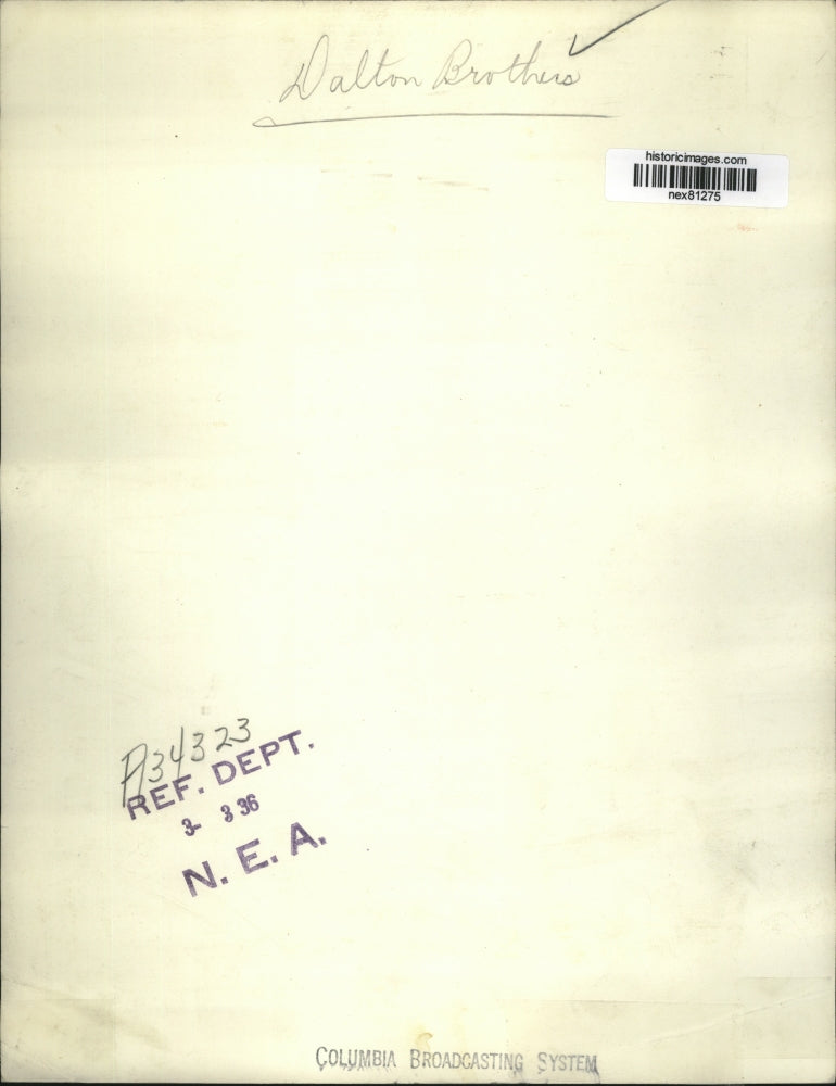 1936 Press Photo Dalton Brothers musicians in a performance