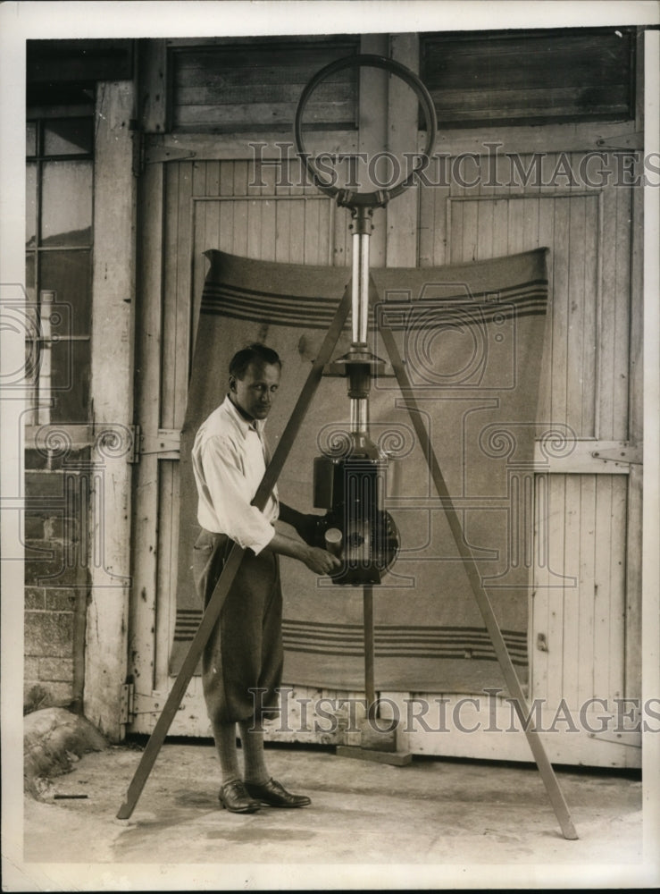 1931 Press Photo New Marine Navigating Instruments Installed by Capt Hancock