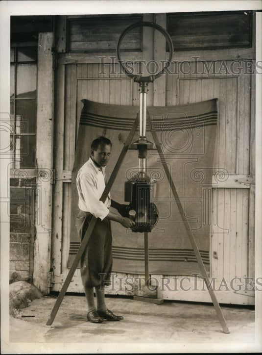 1931 Press Photo New Marine Navigating Instruments Installed by Capt Hancock