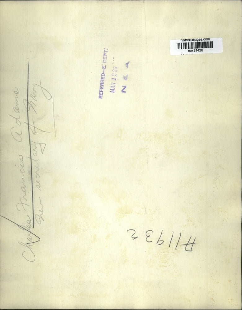 1929 Press Photo Charles Francis Adams Secretary of the Navy