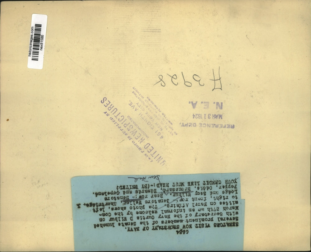 1924 Press Photo Senators Weller, Shortridge, Lodge, Wilbur,Peppar