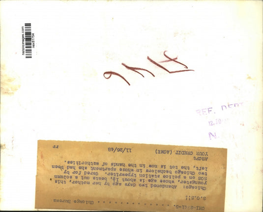 1948 Press Photo Abandoned 2 Day Ago by Her Mother at Police Station