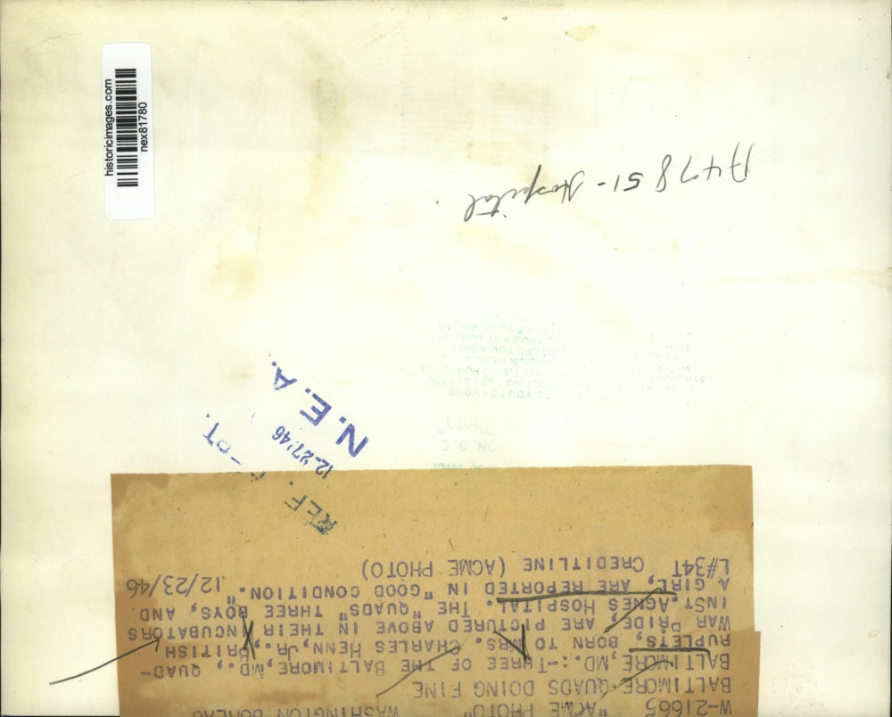 1946 Press Photo Baltimore Quadruplets Mrs Charles Henn Jr Mother 3 Boys & Girl