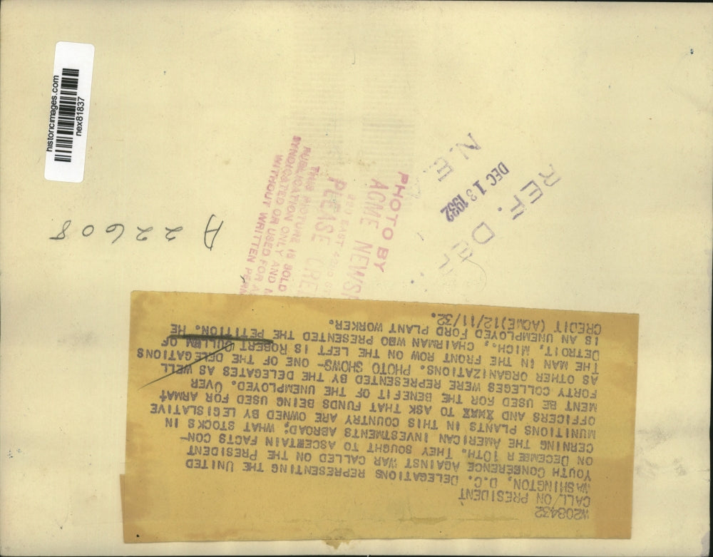 1932 Press Photo Wash DC United Youth Conference & Robert Guliem chairman