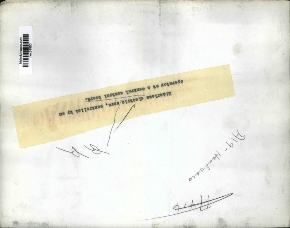 Press Photo Riderless electric train cars run from control board