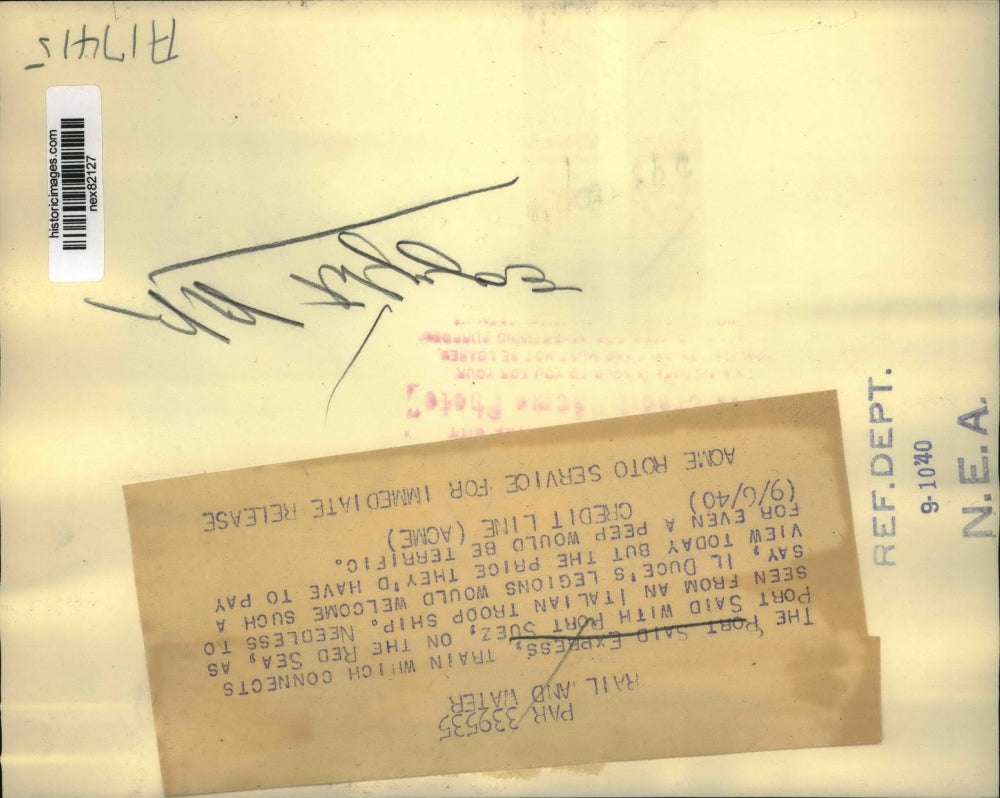 1940 Press Photo Port Said Egypt express train connect with Port Suez