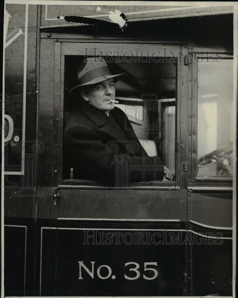 1929 Press Photo Robert Williams British Embassy attache on a train