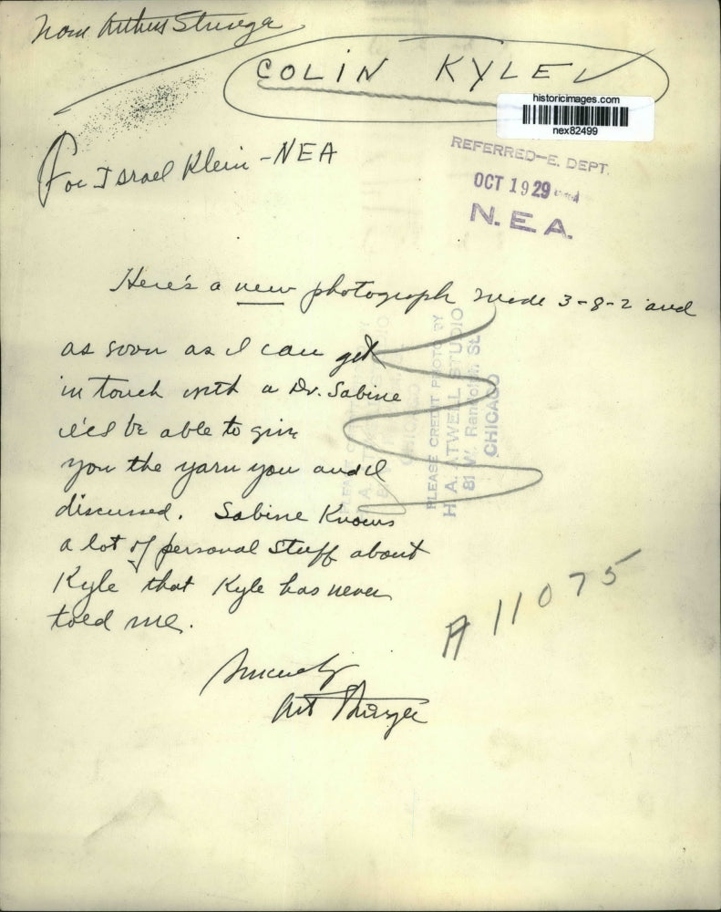 1929 Press Photo Mr Arthur Sturya - nex82499