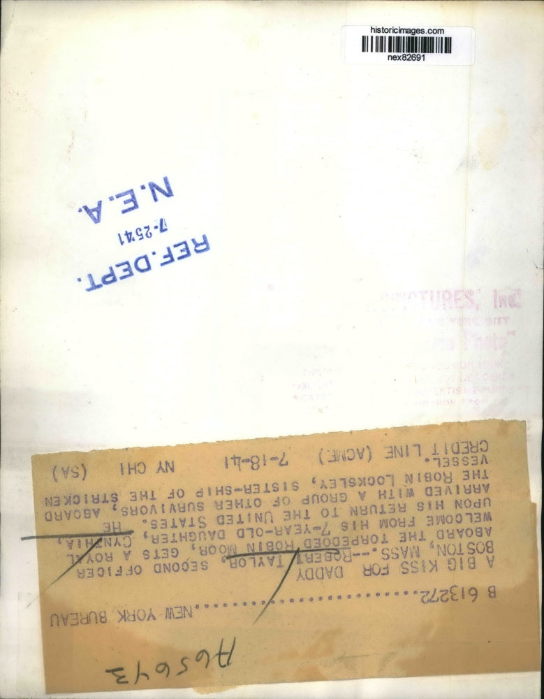 1941 Press Photo Boston Mass Robert Taylor & daughter Cynthia age 7